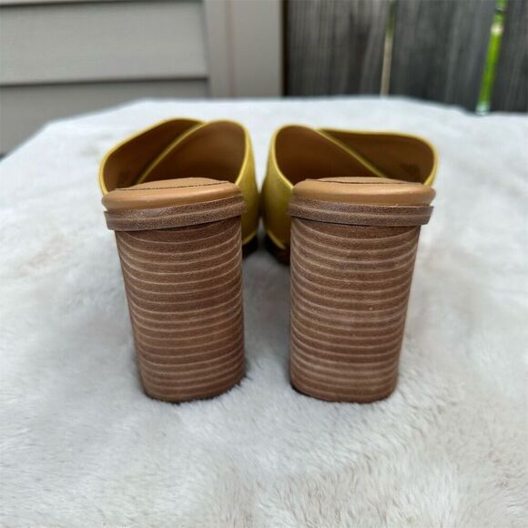 Marc Fisher Women's Barli Yellow Block Heel Sandals Size 10 - Picture 4 of 7
